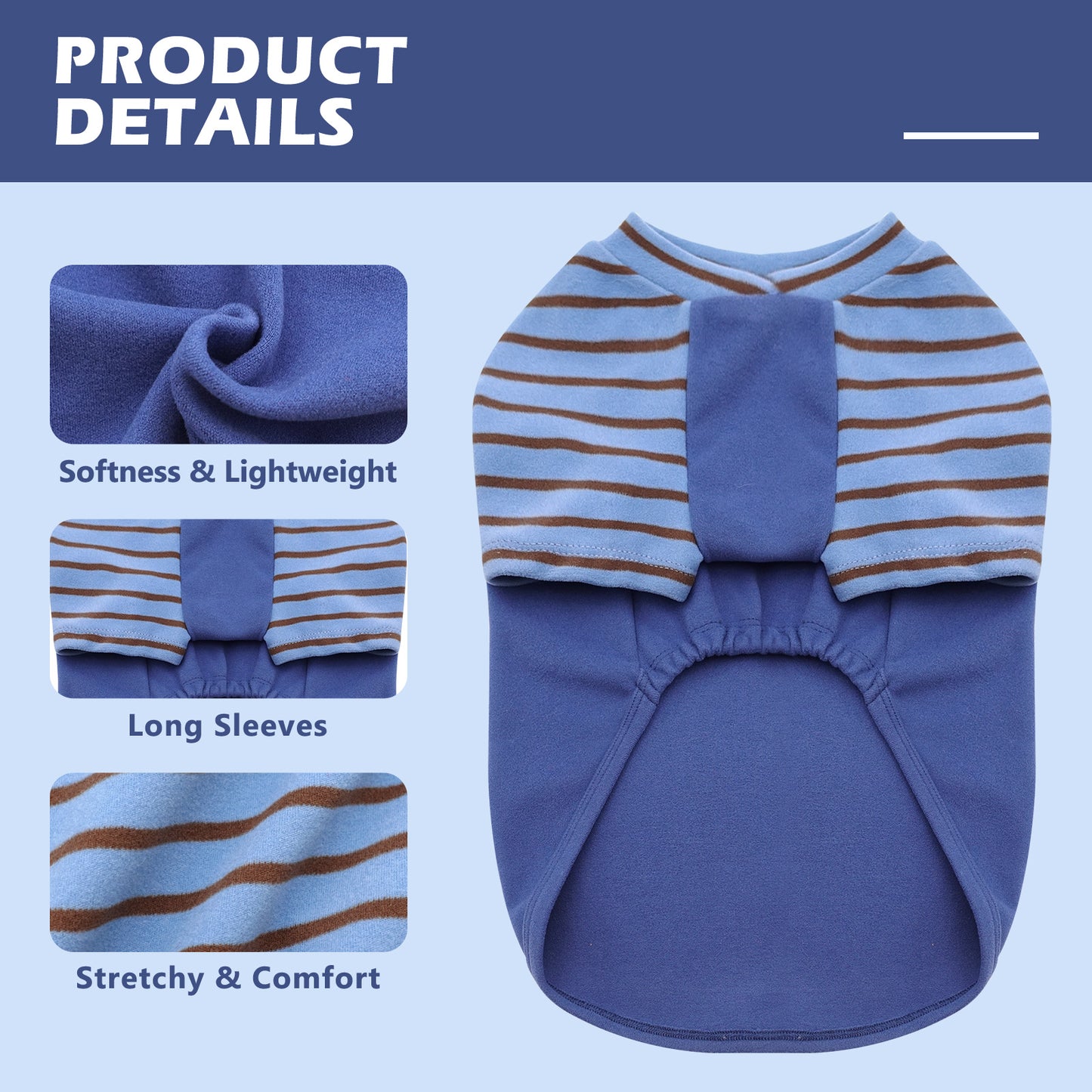 KYEESE 2Pack / 3Pack Dog Sweaters – Soft Stretchy Fleece Pullover Pet Clothes for Cold Weather