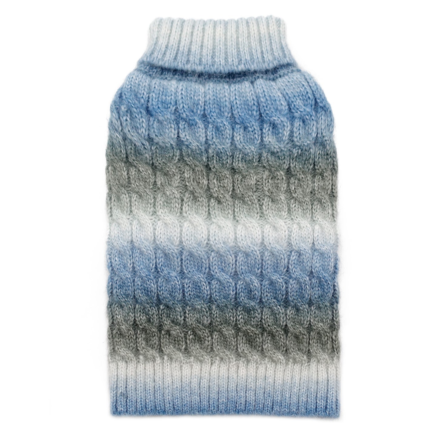 KYEESE Dog Sweaters-Color Block Fuzzy Thread Knitted Turtleneck Fall Winter Dog Sweater