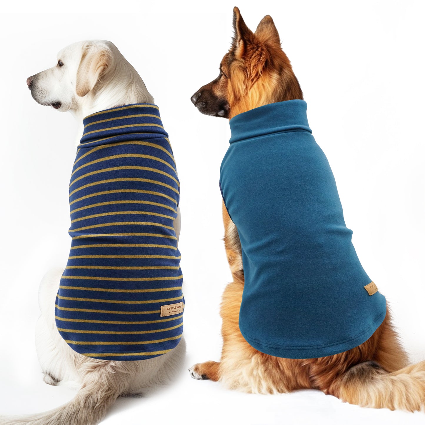 KYEESE 2Pack Velvet Fleece Dog Sweaters – Warm, Stretchy Turtleneck Pullovers