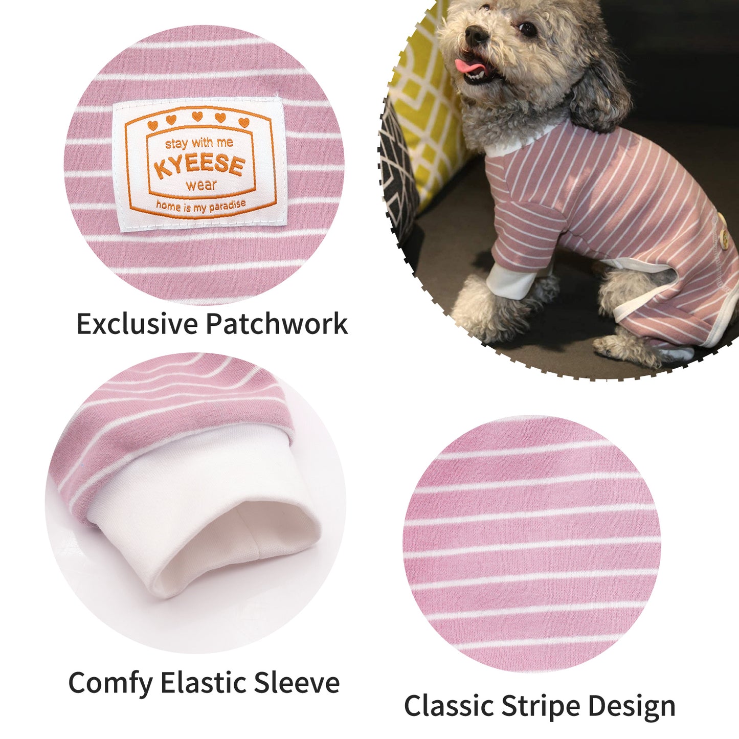 KYEESE Striped Dog Pajamas – Cozy Sleepwear for Dogs & Cats