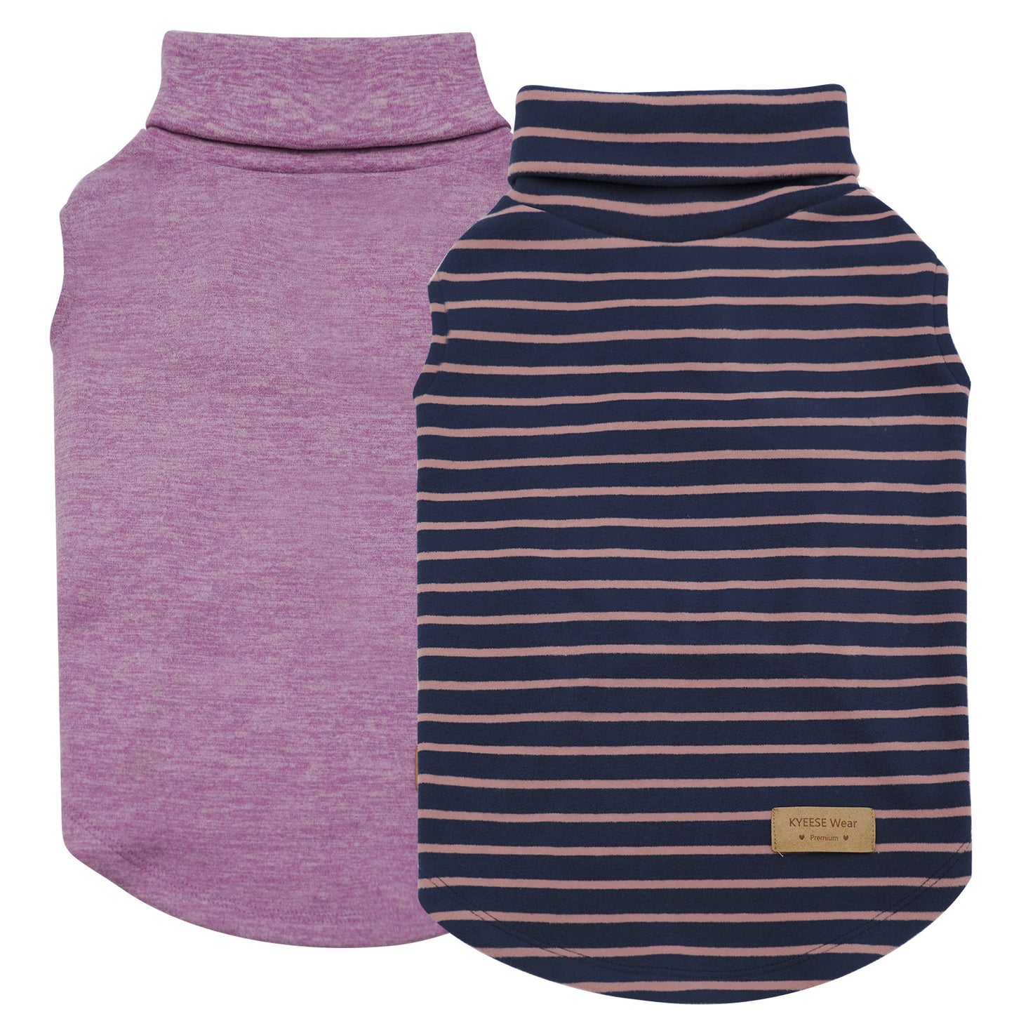 KYEESE 2Pack Velvet Fleece Dog Sweaters – Warm, Stretchy Turtleneck Pullovers