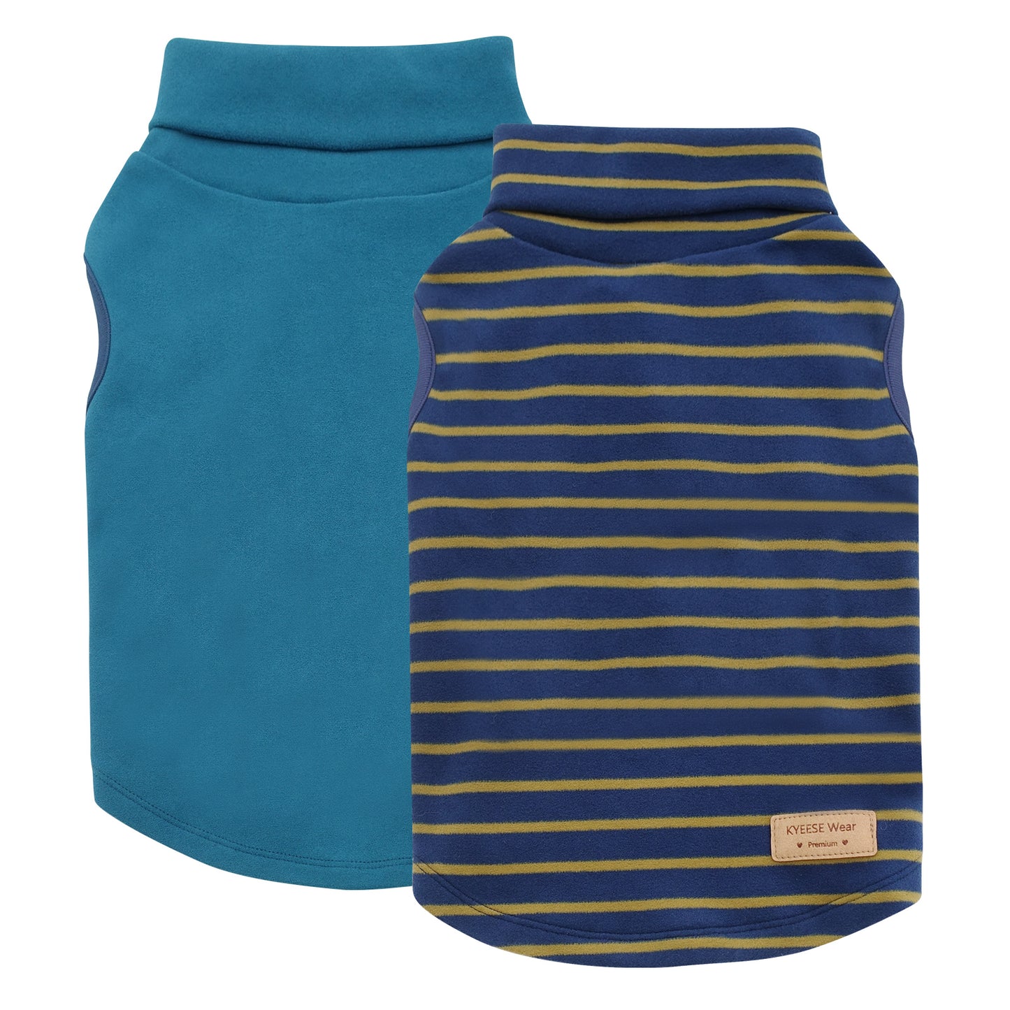 KYEESE 2Pack Velvet Fleece Dog Sweaters – Warm, Stretchy Turtleneck Pullovers