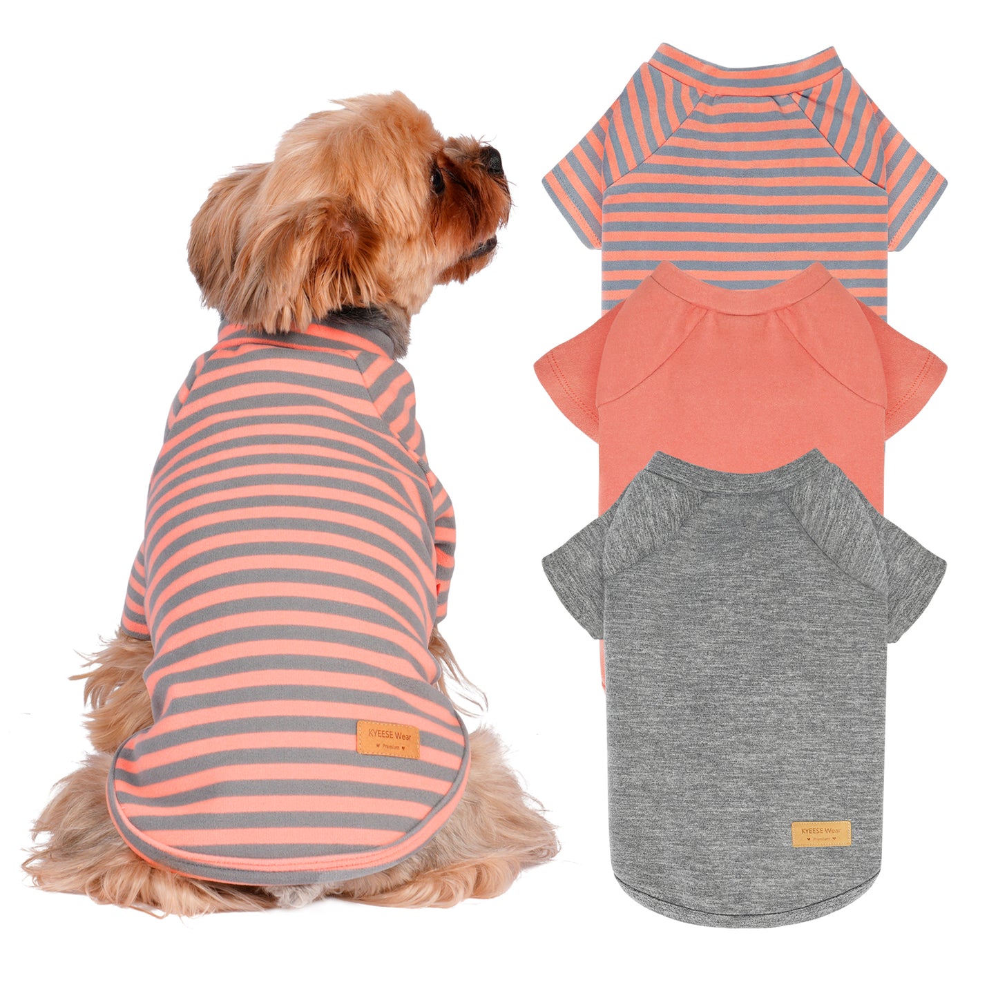 KYEESE 2Pack / 3Pack Dog Sweaters – Soft Stretchy Fleece Pullover Pet Clothes for Cold Weather
