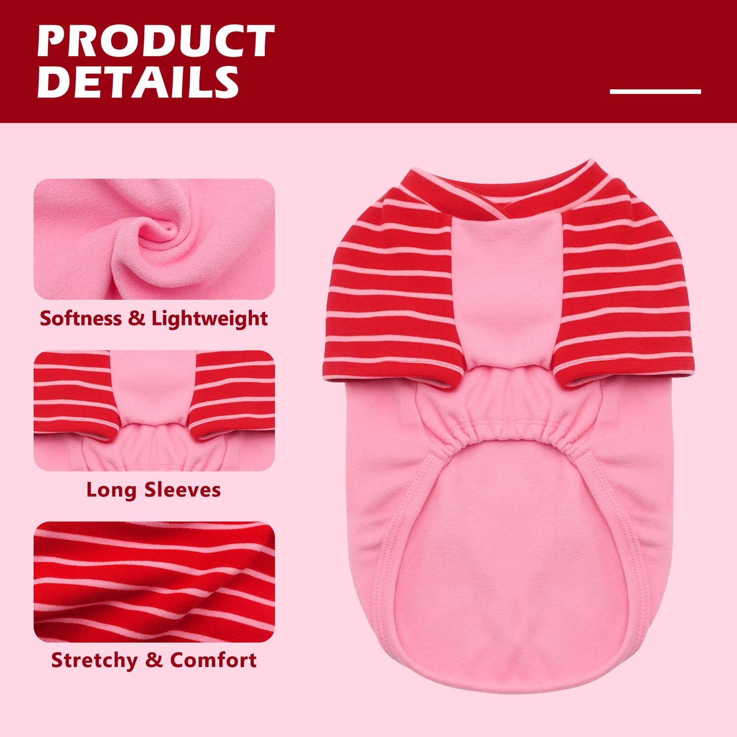 KYEESE 2Pack / 3Pack Dog Sweaters – Soft Stretchy Fleece Pullover Pet Clothes for Cold Weather