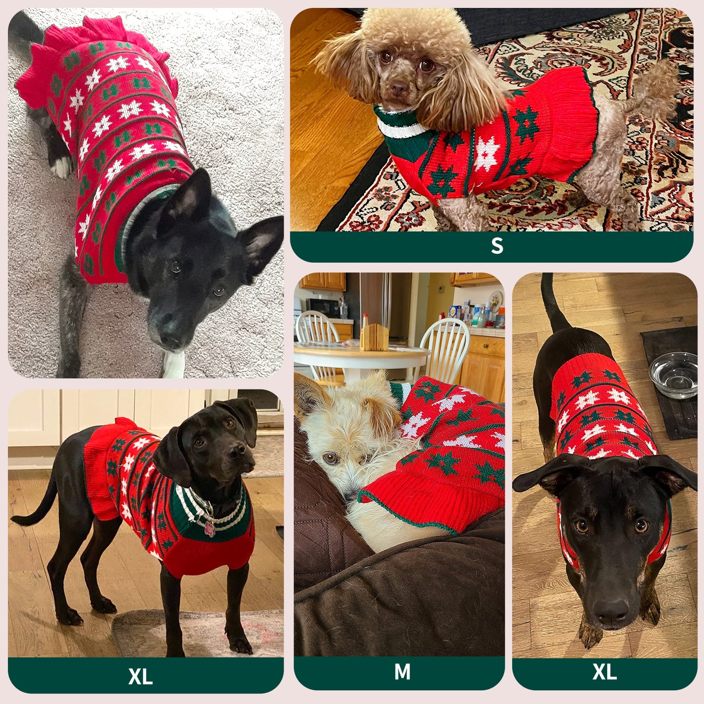 CHRISTMAS DOG SNOWFLAKE KNIT SWEATER