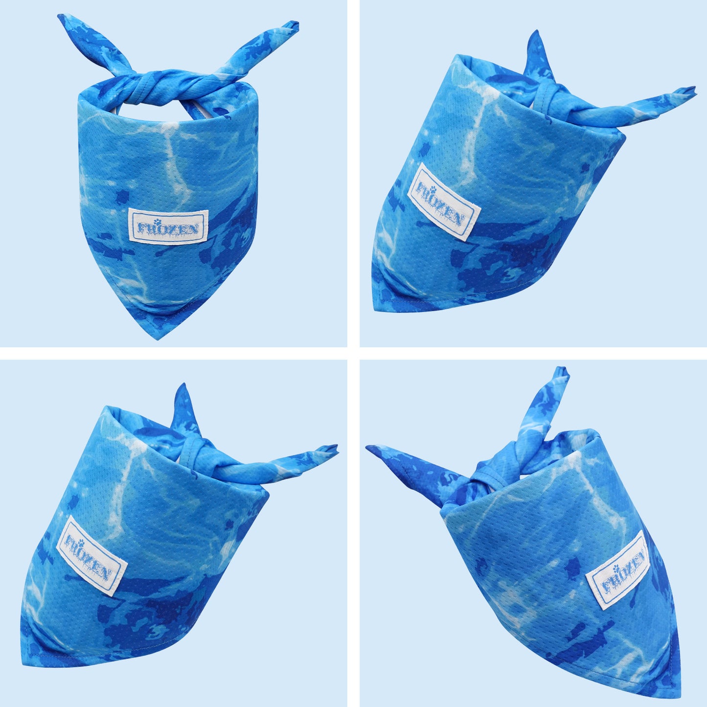 KYEESE 2 Pack Dog Instant Cooling Bandanas-Breathable Dog Scarf Triangle