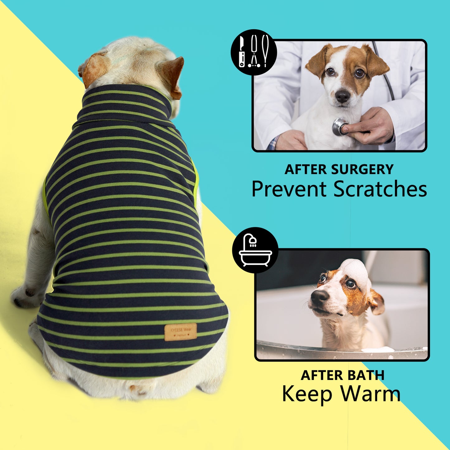 KYEESE 2Pack Velvet Fleece Dog Sweaters – Warm, Stretchy Turtleneck Pullovers