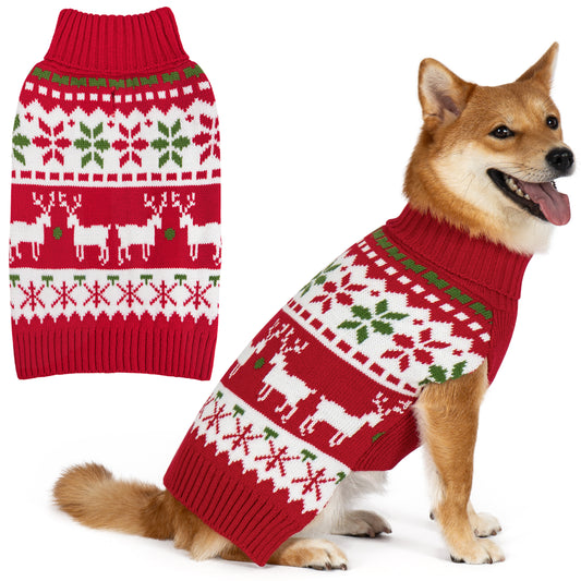 CHRISTMAS DOG SWEATER-RED