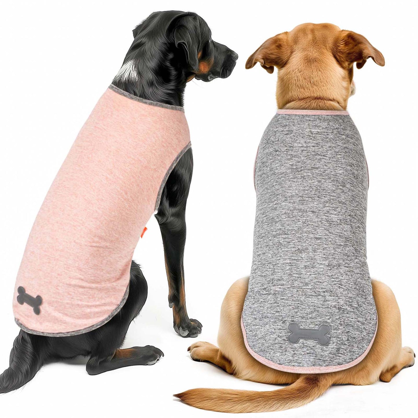 KYEESE 2 Pack Dog Shirts- Sun Protection Quick Dry Reflective Label Sleeveless Dog Vest