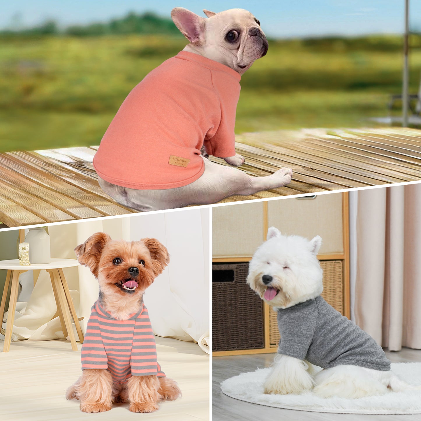 KYEESE 2Pack / 3Pack Dog Sweaters – Soft Stretchy Fleece Pullover Pet Clothes for Cold Weather