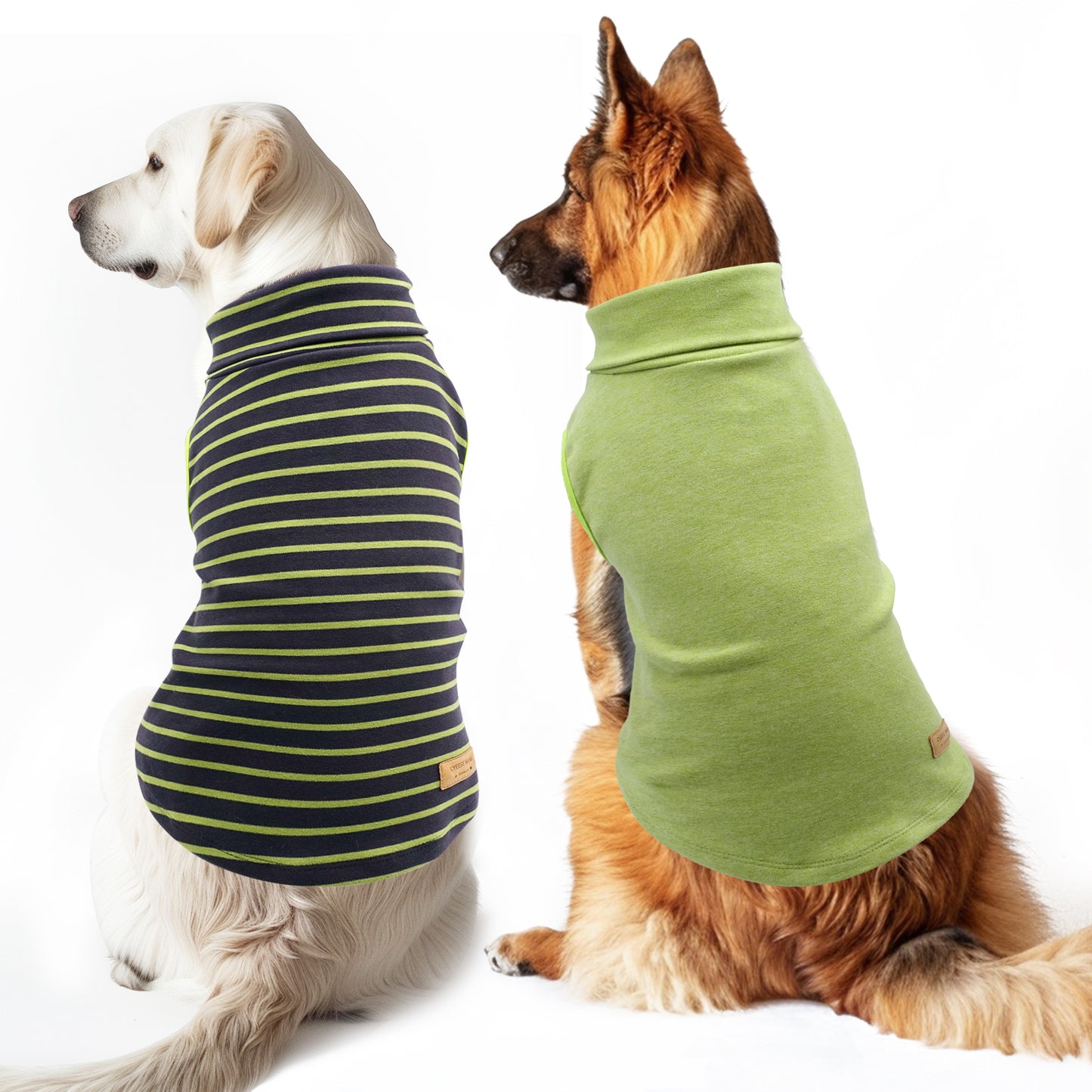 KYEESE 2Pack Velvet Fleece Dog Sweaters – Warm, Stretchy Turtleneck Pullovers