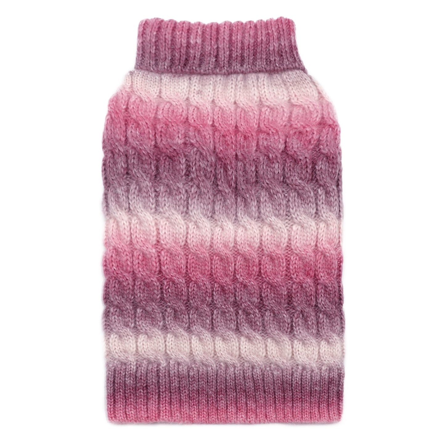 KYEESE Dog Sweaters-Color Block Fuzzy Thread Knitted Turtleneck Fall Winter Dog Sweater