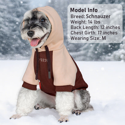 KYEESE Warm Dog Hoodie-Stretchy Comfort Drawstring with Leash Hole Dogs Winter Coat