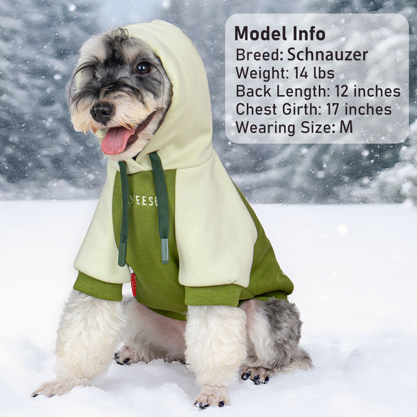KYEESE Warm Dog Hoodie-Stretchy Comfort Drawstring with Leash Hole Dogs Winter Coat