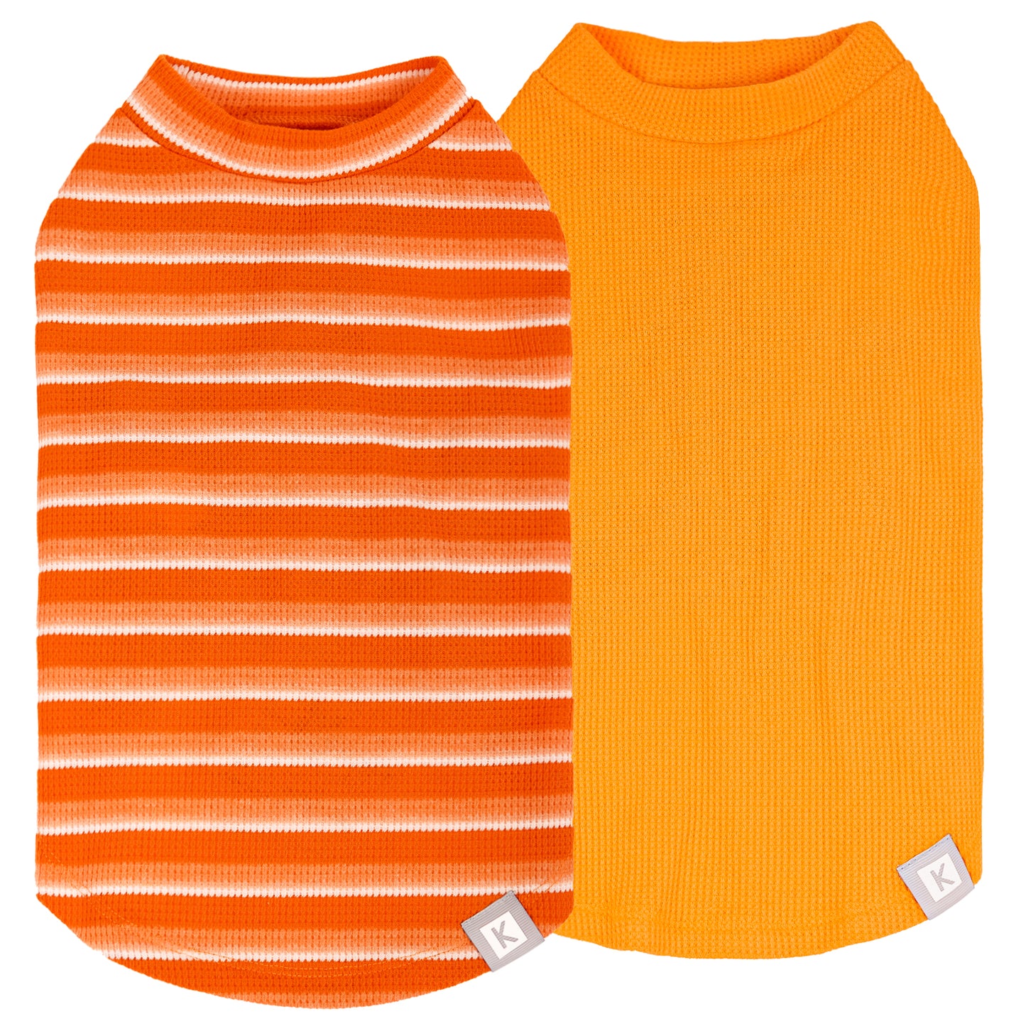 KYEESE 2Pack Waffle Dog Shirts – Lightweight Breathable Striped Tank Tops