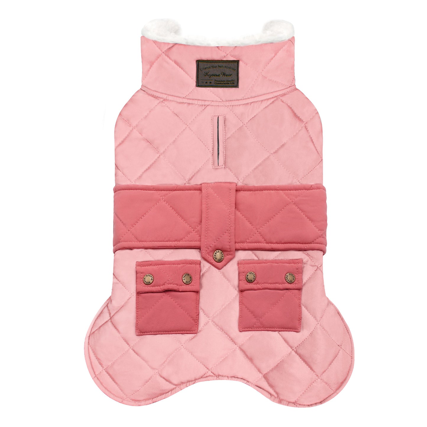 KYEESE Dog Coat-Pet Winter Coat with Leash Hole Thick Cat Clothes with Pocket Windproof Dog Jacket