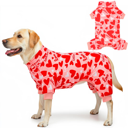 Valentine Heart Print Dog Pajamas