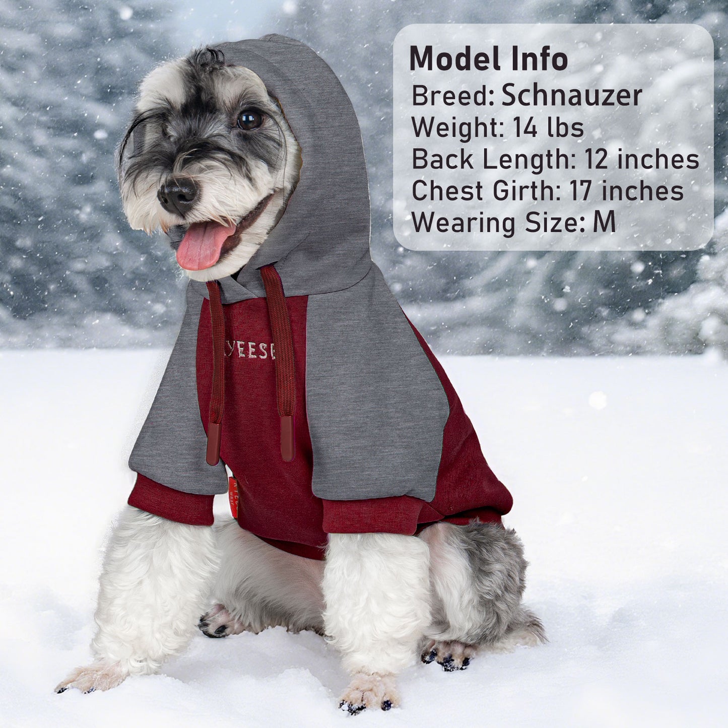 KYEESE Warm Dog Hoodie-Stretchy Comfort Drawstring with Leash Hole Dogs Winter Coat