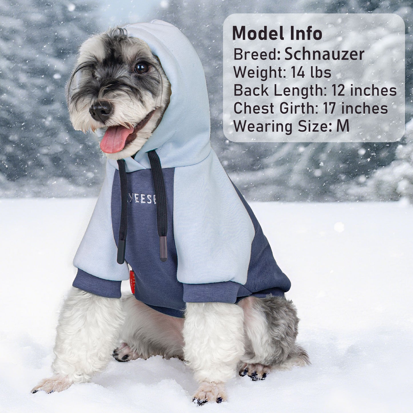 KYEESE Warm Dog Hoodie-Stretchy Comfort Drawstring with Leash Hole Dogs Winter Coat
