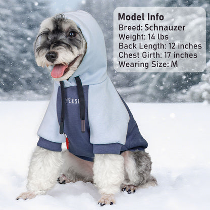 KYEESE Warm Dog Hoodie-Stretchy Comfort Drawstring with Leash Hole Dogs Winter Coat