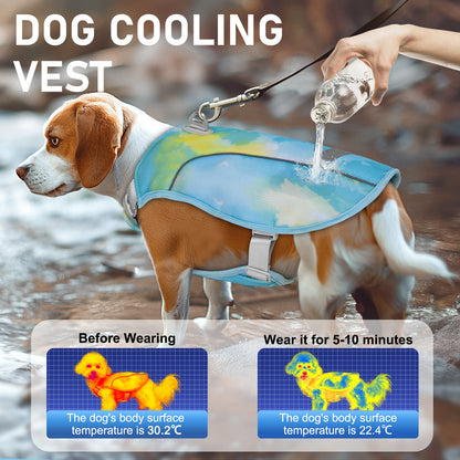 KYEESE Dog Cooling Vest-Adjustable Straps Dog Cooling Shirt with D Ring UV Protection Reflective Stripe