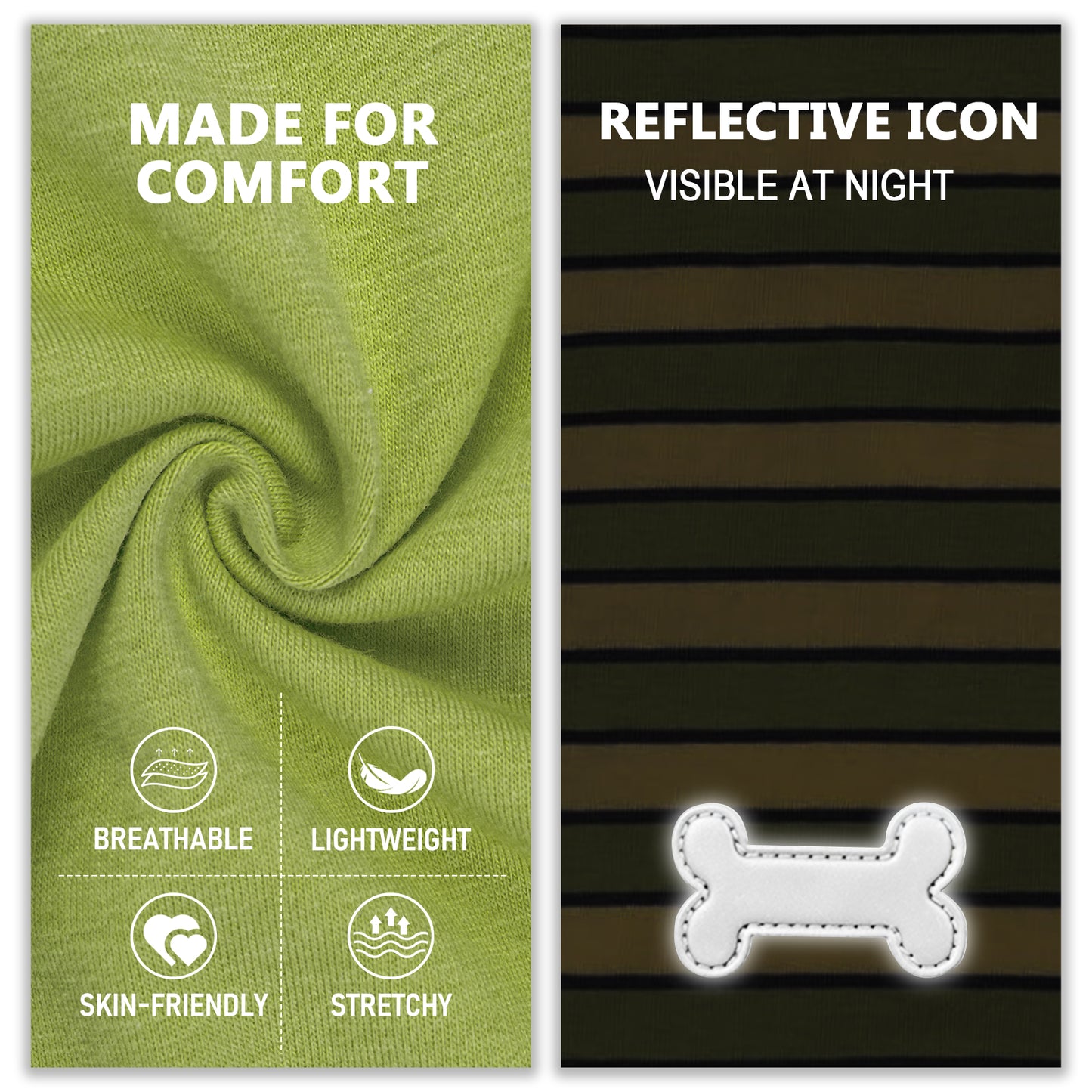 KYEESE 2Pack Striped Dog Shirts – Lightweight Cotton Sleeveless T-Shirts