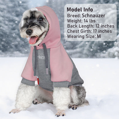 KYEESE Warm Dog Hoodie-Stretchy Comfort Drawstring with Leash Hole Dogs Winter Coat