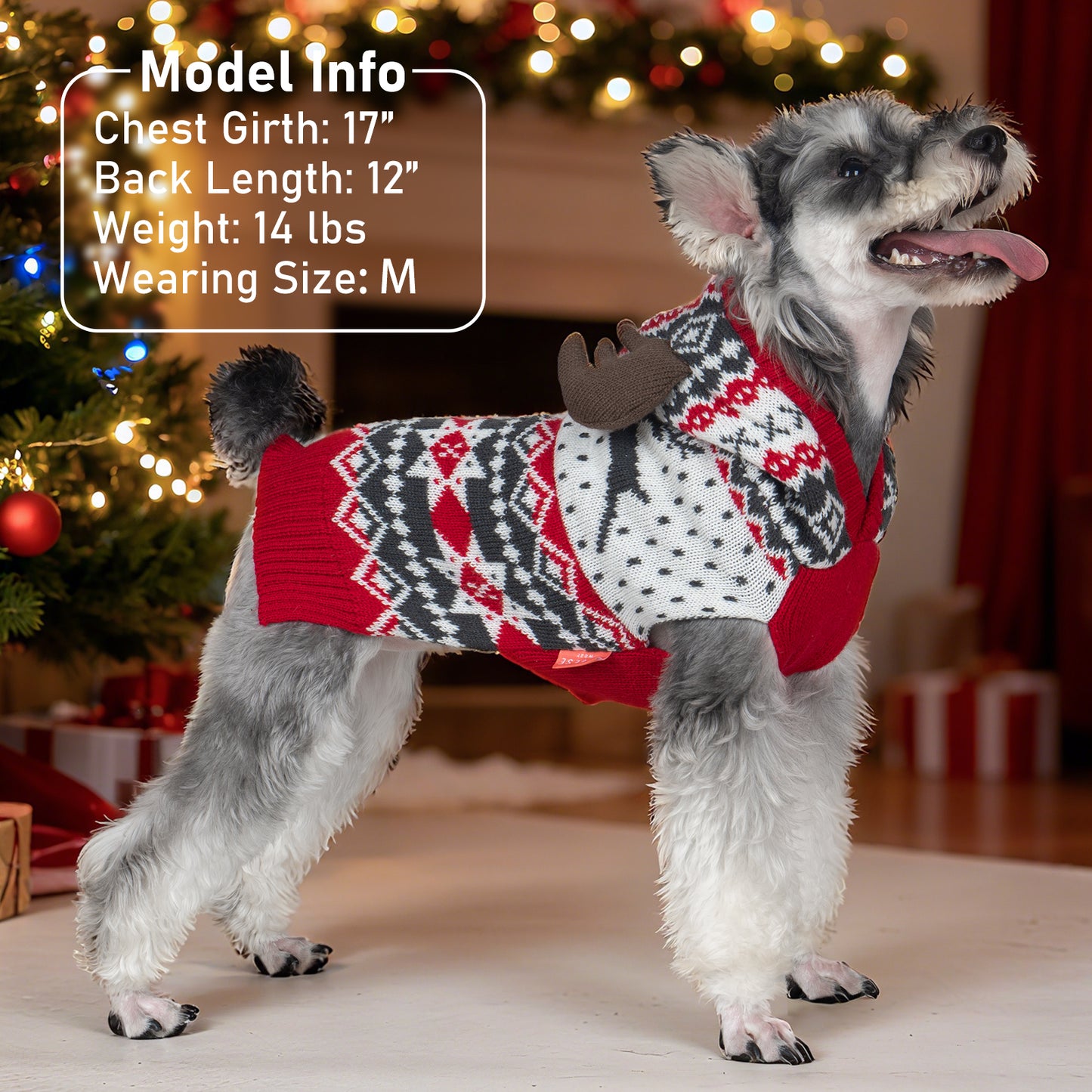 Christmas Reindeer Hooded Dog Sweater