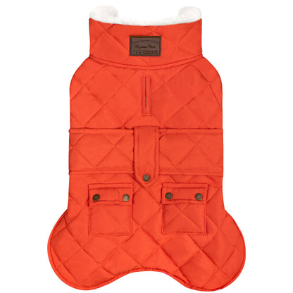 KYEESE Dog Coat-Pet Winter Coat with Leash Hole Thick Cat Clothes with Pocket Windproof Dog Jacket
