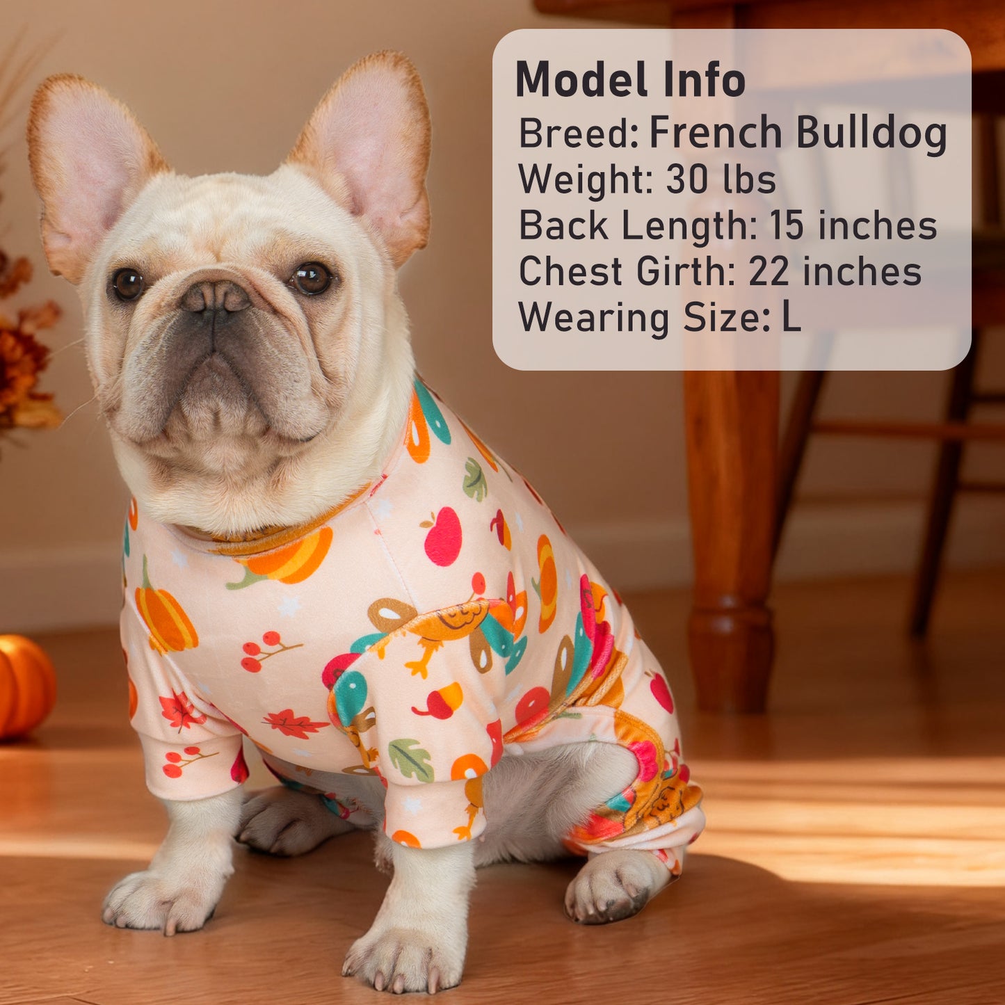 KYEESE Thanksgiving Dog Pajamas-Soft Velvet Thanksgiving Outfit