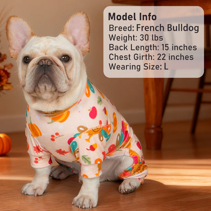 KYEESE Thanksgiving Dog Pajamas-Soft Velvet Thanksgiving Outfit
