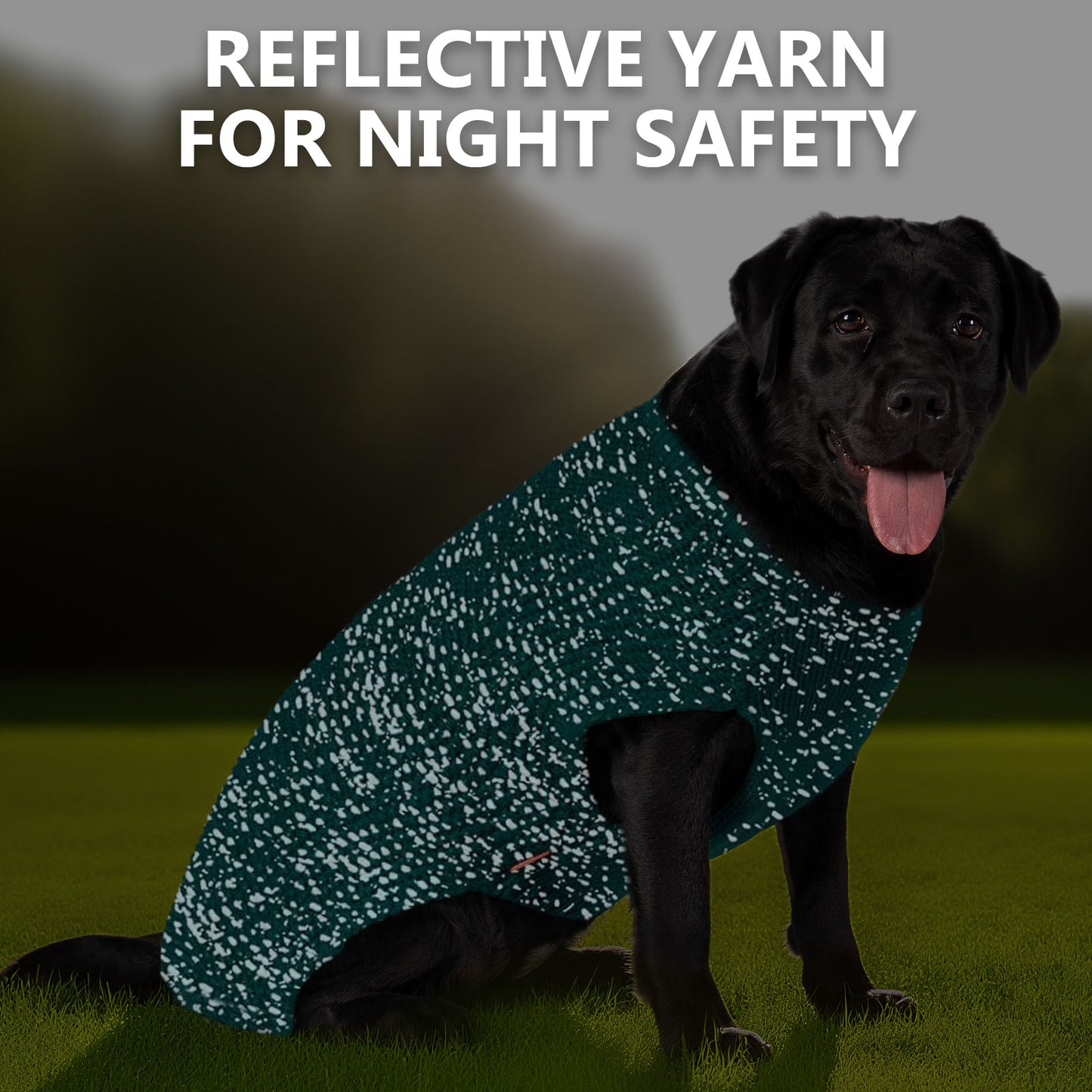 KYEESE Dog Sweater – with Leash Hole & Reflective Yarn, Thick Warm Pullover