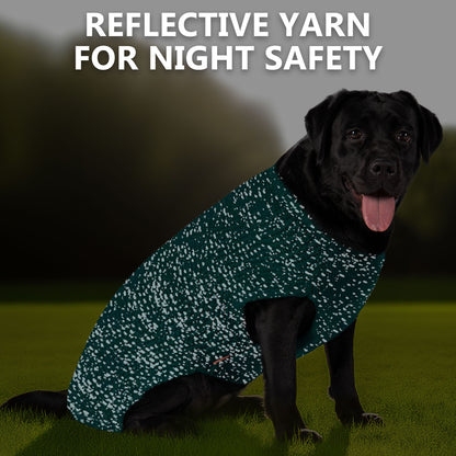 KYEESE Dog Sweater – with Leash Hole & Reflective Yarn, Thick Warm Pullover