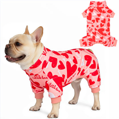 Valentine Heart Print Dog Pajamas
