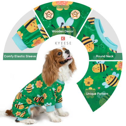 Little Bee Print Velvet Dog Pajamas