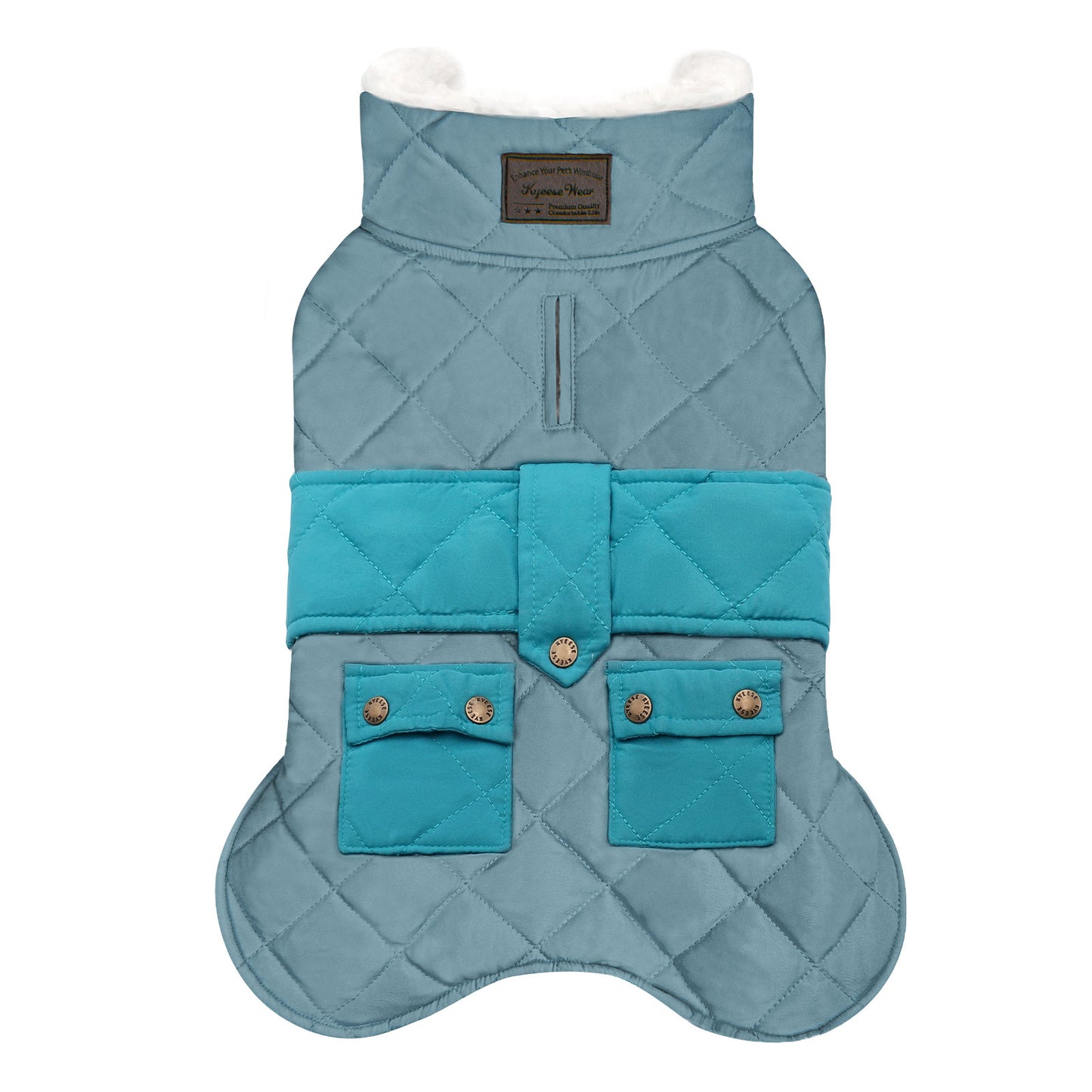 KYEESE Dog Coat-Pet Winter Coat with Leash Hole Thick Cat Clothes with Pocket Windproof Dog Jacket