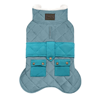 KYEESE Dog Coat-Pet Winter Coat with Leash Hole Thick Cat Clothes with Pocket Windproof Dog Jacket