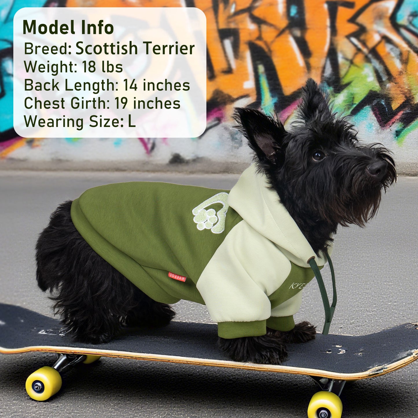 KYEESE Warm Dog Hoodie-Stretchy Comfort Drawstring with Leash Hole Dogs Winter Coat