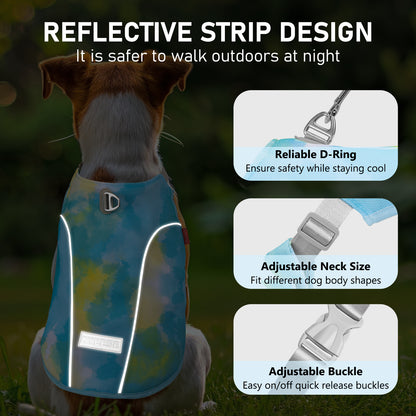 KYEESE Dog Cooling Vest-Adjustable Straps Dog Cooling Shirt with D Ring UV Protection Reflective Stripe