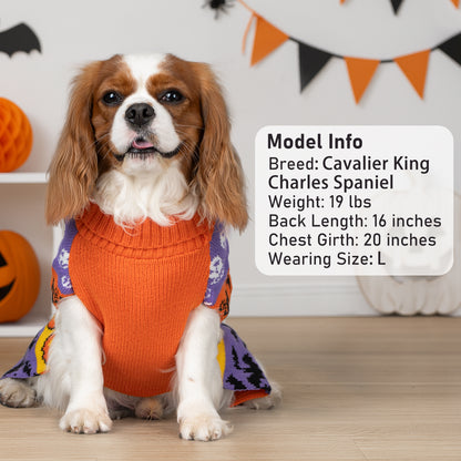KYEESE Pumpkin & Ghost Dog Sweater – Cute Halloween Sleeveless Outfit