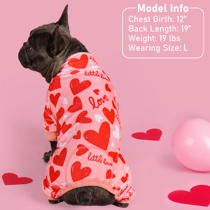 Valentine Heart Print Dog Pajamas