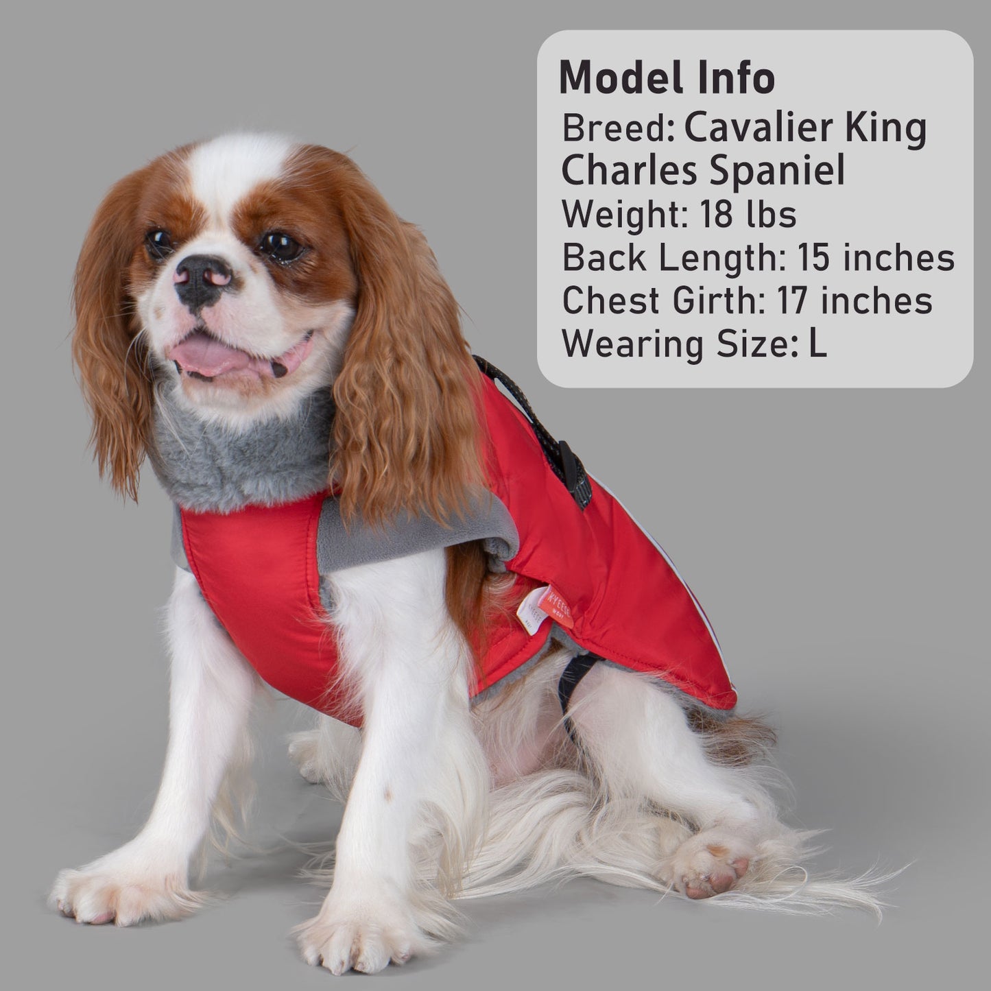 KYEESE Dog Coat-Windproof Warm Winter Jacket with Leash Hole ReflectiveThick Fleece Lined