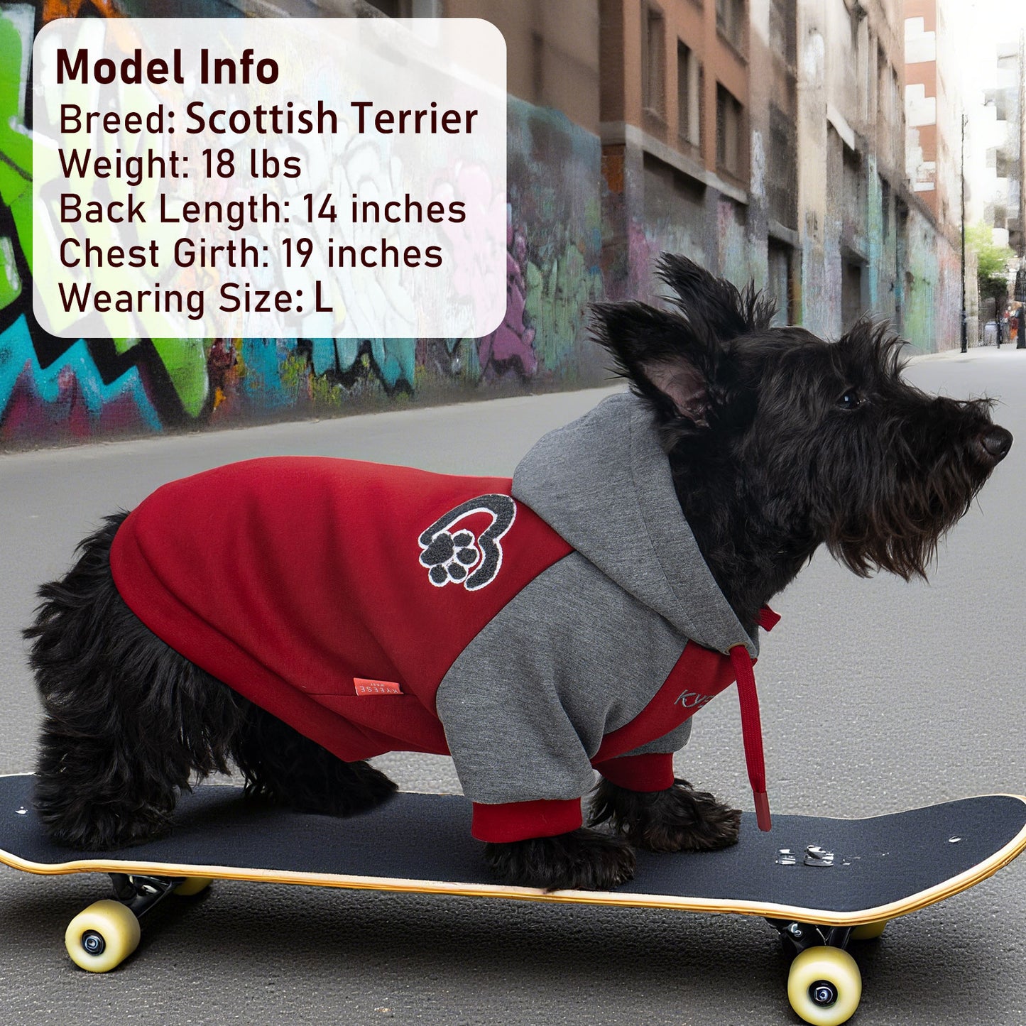 KYEESE Warm Dog Hoodie-Stretchy Comfort Drawstring with Leash Hole Dogs Winter Coat