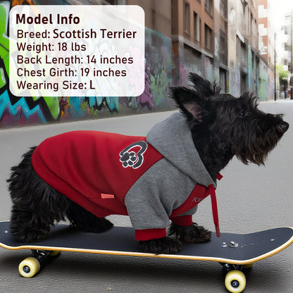 KYEESE Warm Dog Hoodie-Stretchy Comfort Drawstring with Leash Hole Dogs Winter Coat