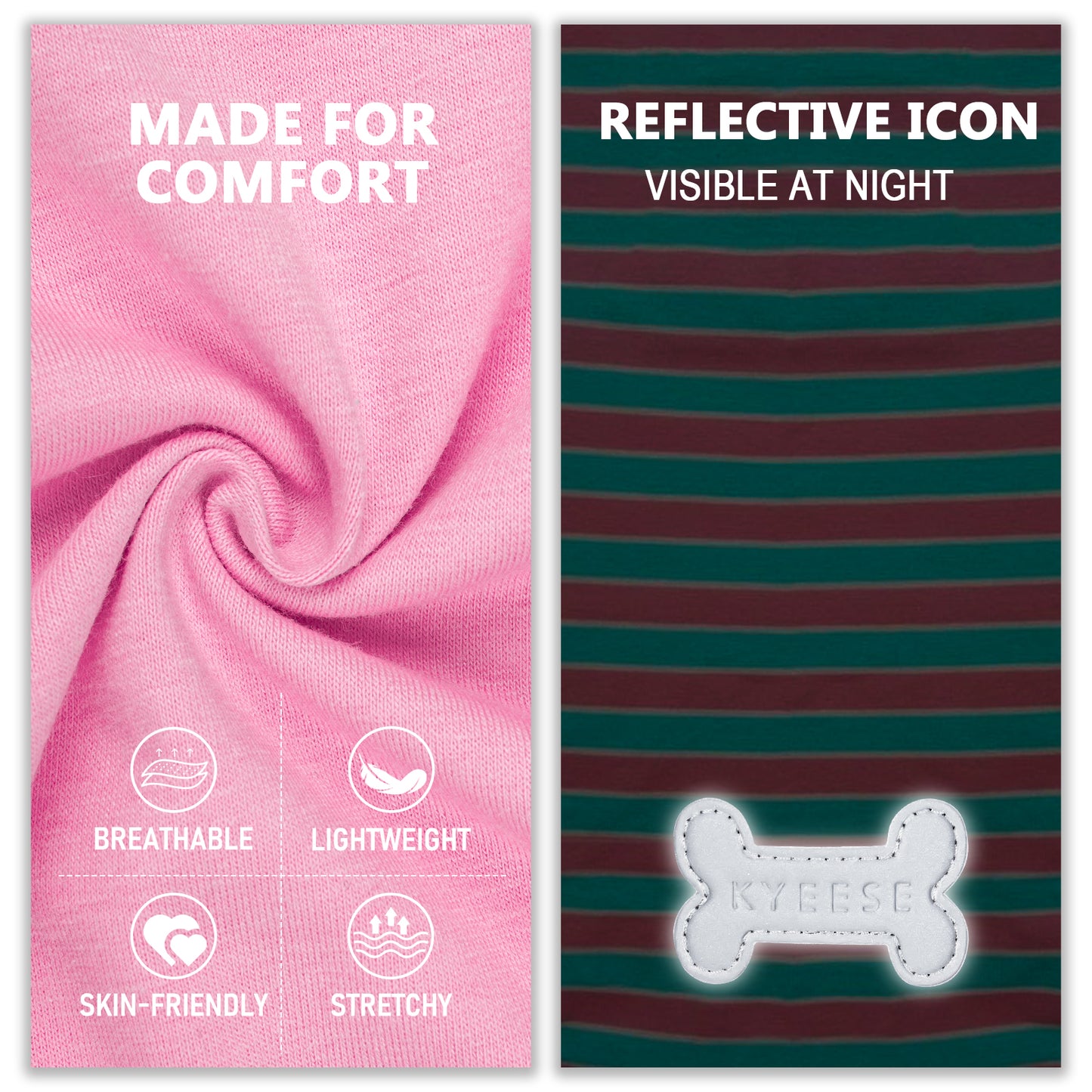 KYEESE 2Pack Striped Dog Shirts – Lightweight Cotton Sleeveless T-Shirts
