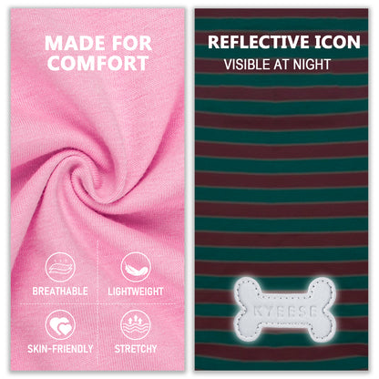 KYEESE 2Pack Striped Dog Shirts – Lightweight Cotton Sleeveless T-Shirts