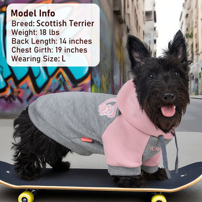 KYEESE Warm Dog Hoodie-Stretchy Comfort Drawstring with Leash Hole Dogs Winter Coat