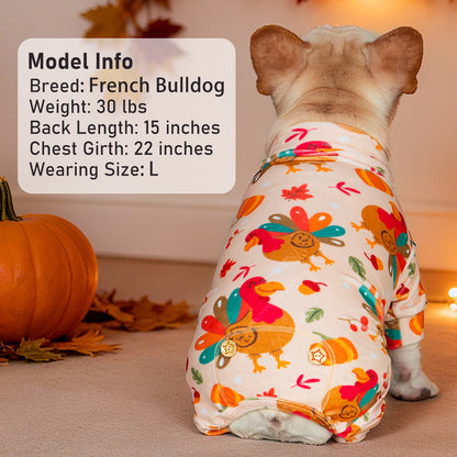 KYEESE Thanksgiving Dog Pajamas-Soft Velvet Thanksgiving Outfit