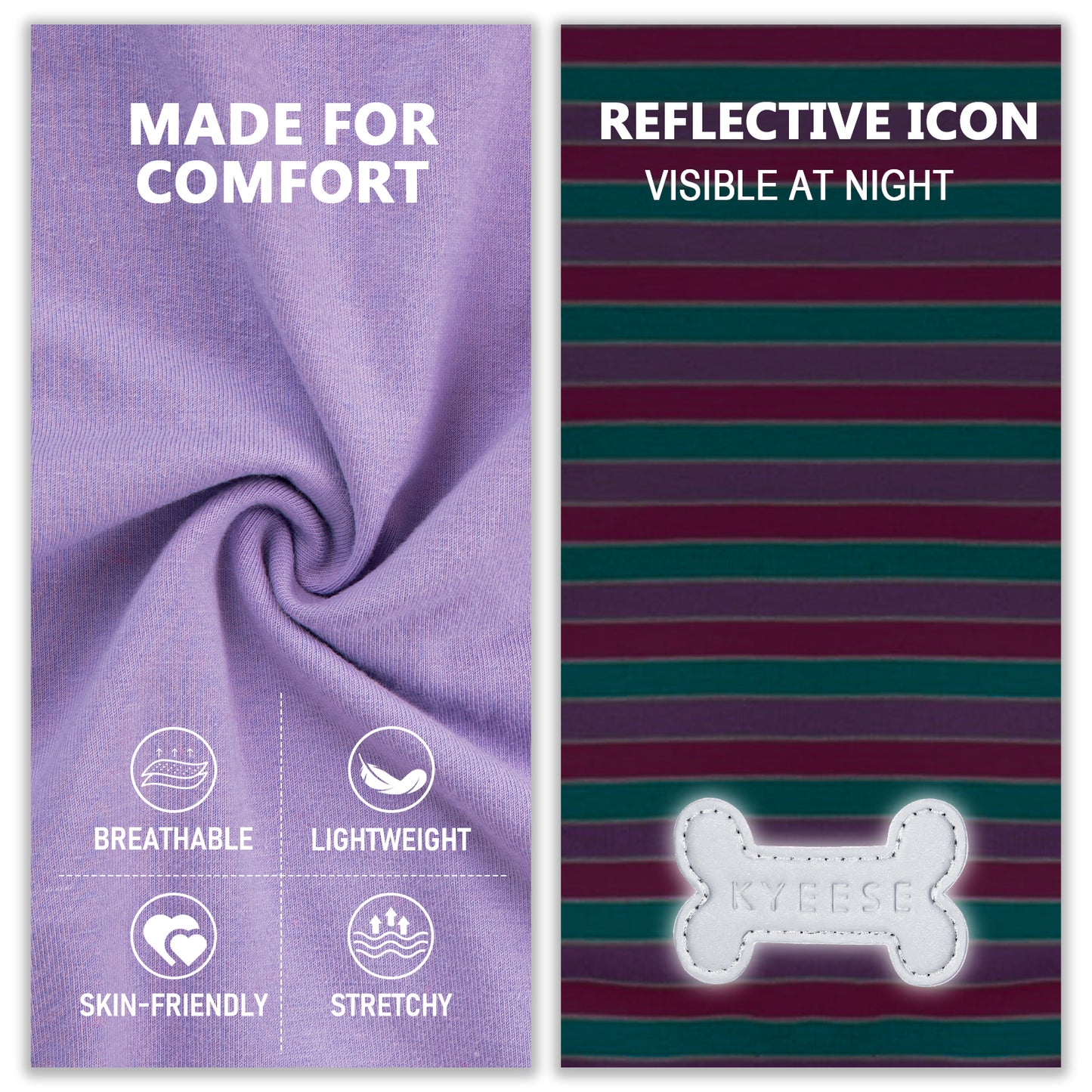 KYEESE 2Pack Striped Dog Shirts – Lightweight Cotton Sleeveless T-Shirts