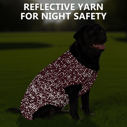 KYEESE Dog Sweater – with Leash Hole & Reflective Yarn, Thick Warm Pullover